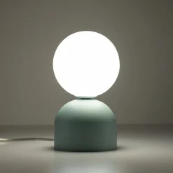 Tafellamp Miki, mintgroen, hoogte 21 cm, metaal/glas, G9