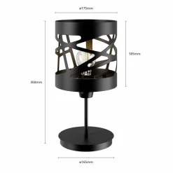 Tafellamp Module Frez Patroonscherm Ø17,5cm zwart