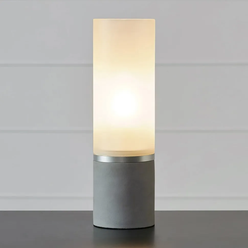 Tafellamp Molo, betonnen voet matglas hoogte 40cm