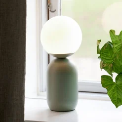 Tafellamp Notti van metaal en glas, groen