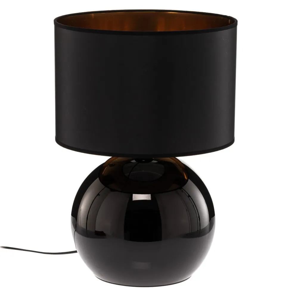 Tafellamp Palla, Ø 36 cm, zwart/goud