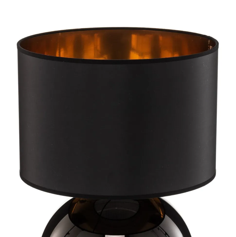 Tafellamp Palla, Ø 36 cm, zwart/goud