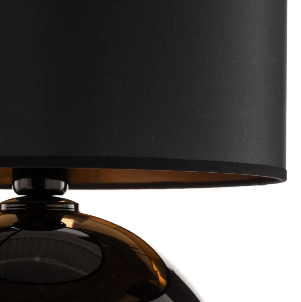 Tafellamp Palla, Ø 36 cm, zwart/goud