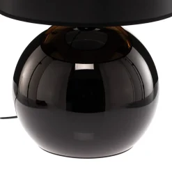 Tafellamp Palla, Ø 36 cm, zwart/goud