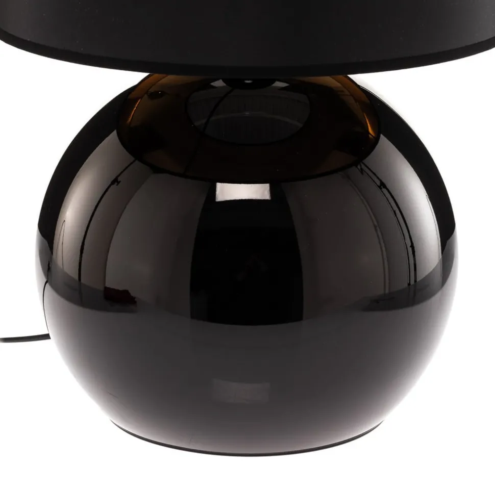 Tafellamp Palla, Ø 36 cm, zwart/goud