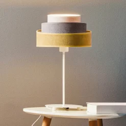 Tafellamp Pastell Trio geel/grijs/lichtgrijs 50cm