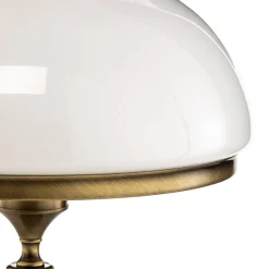 Tafellamp Petro, glas, oud messingkleurig, hoogte 50 cm