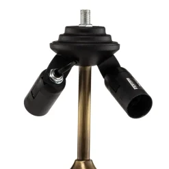 Tafellamp Petro, glas, oud messingkleurig, hoogte 50 cm