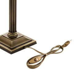 Tafellamp Petro, glas, oud messingkleurig, hoogte 50 cm