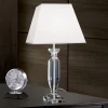 Tafellamp Pokal met kristal chroom/wit