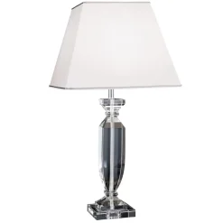 Tafellamp Pokal met kristal chroom/wit