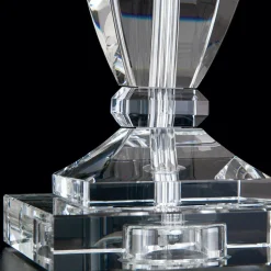 Tafellamp Pokal met kristal chroom/wit