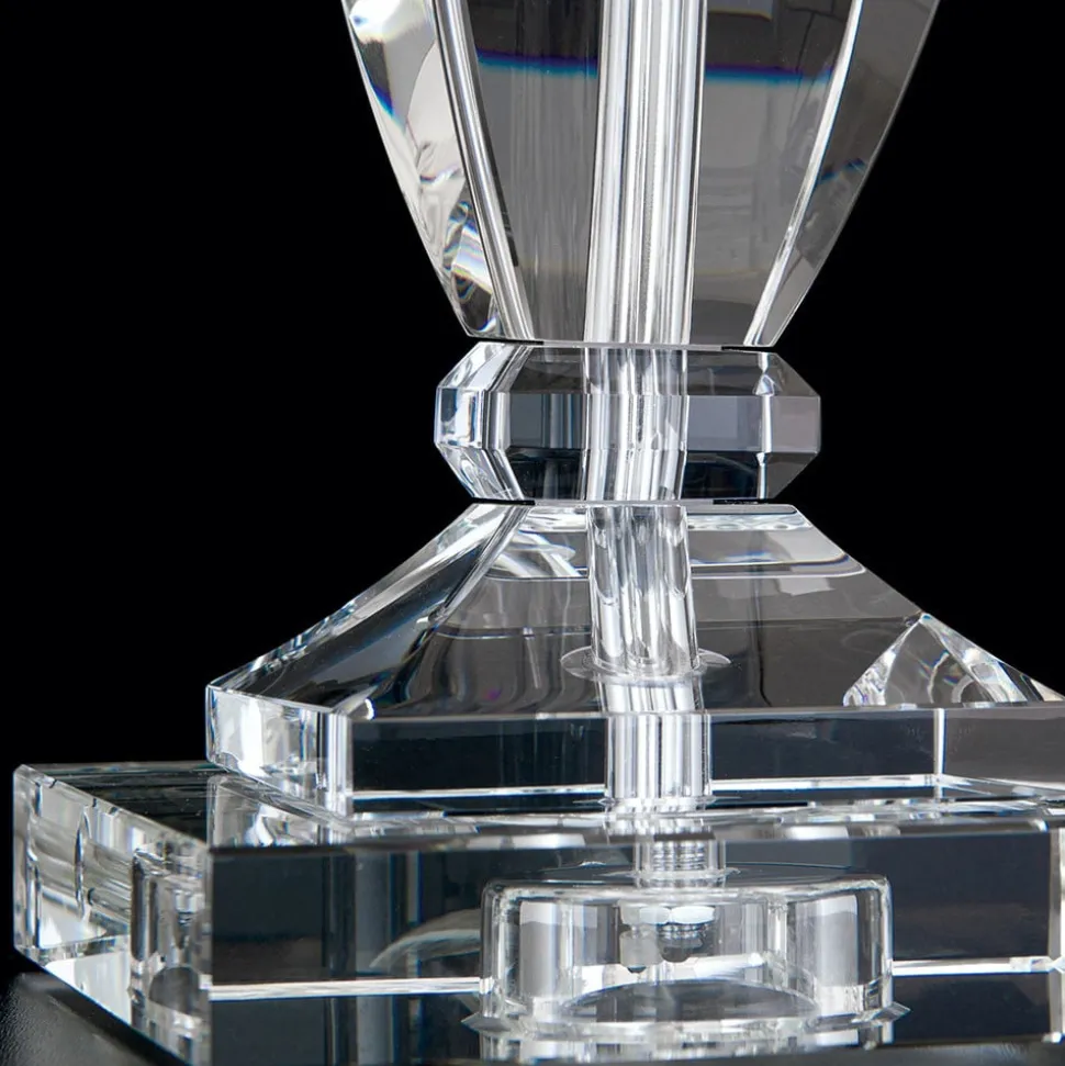 Tafellamp Pokal met kristal chroom/wit