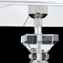 Tafellamp Pokal met kristal chroom/wit