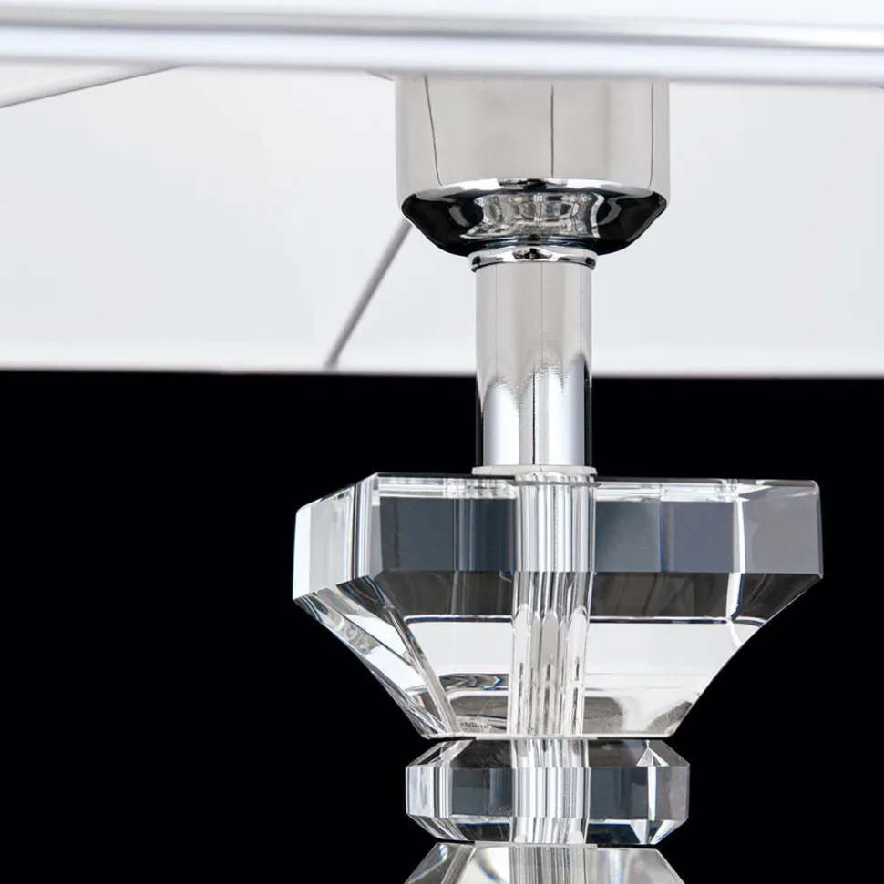 Tafellamp Pokal met kristal chroom/wit