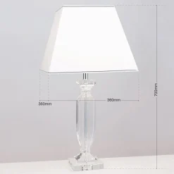 Tafellamp Pokal met kristal chroom/wit
