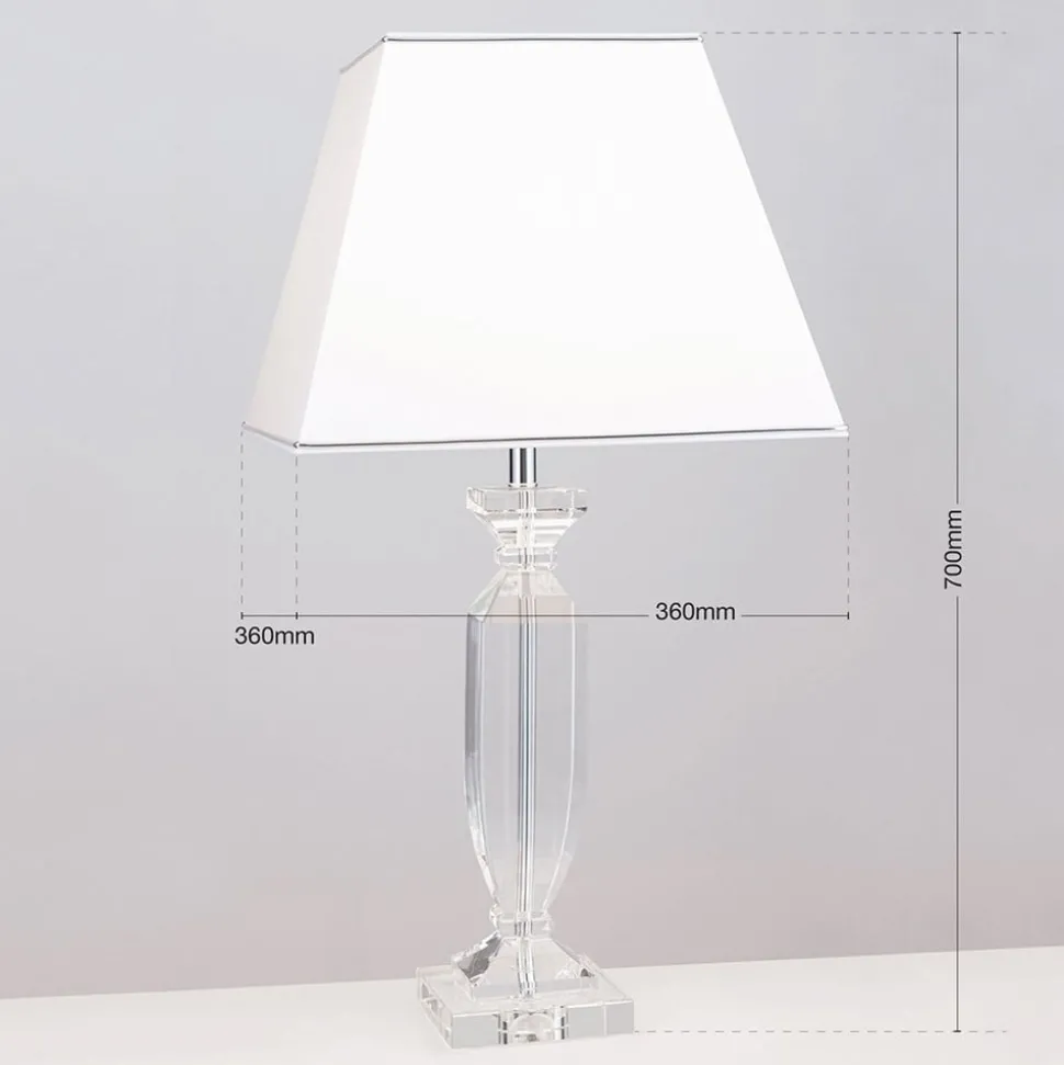 Tafellamp Pokal met kristal chroom/wit