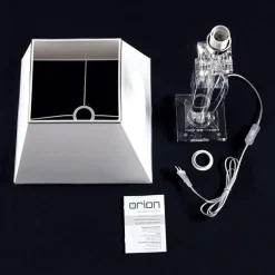 Tafellamp Pokal met kristal chroom/wit