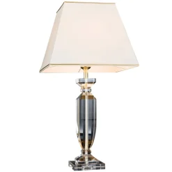 Tafellamp Pokal met kristal goud/crème