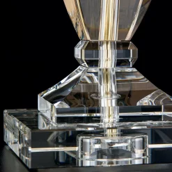 Tafellamp Pokal met kristal goud/crème