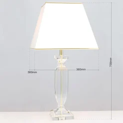 Tafellamp Pokal met kristal goud/crème