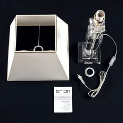 Tafellamp Pokal met kristal goud/crème