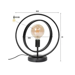 Tafellamp Ringelbach, antraciet, 1-lamp