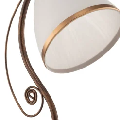 Tafellamp Roma, metaal, glas, wit, bruin, hoogte 39 cm