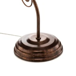 Tafellamp Roma, metaal, glas, wit, bruin, hoogte 39 cm