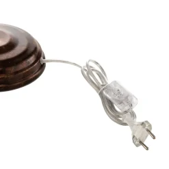 Tafellamp Roma, metaal, glas, wit, bruin, hoogte 39 cm