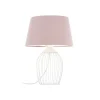 Tafellamp Rosabelle met voet in kooivorm, roze