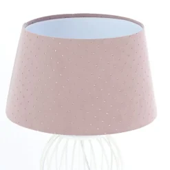 Tafellamp Rosabelle met voet in kooivorm, roze