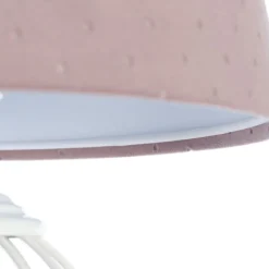 Tafellamp Rosabelle met voet in kooivorm, roze