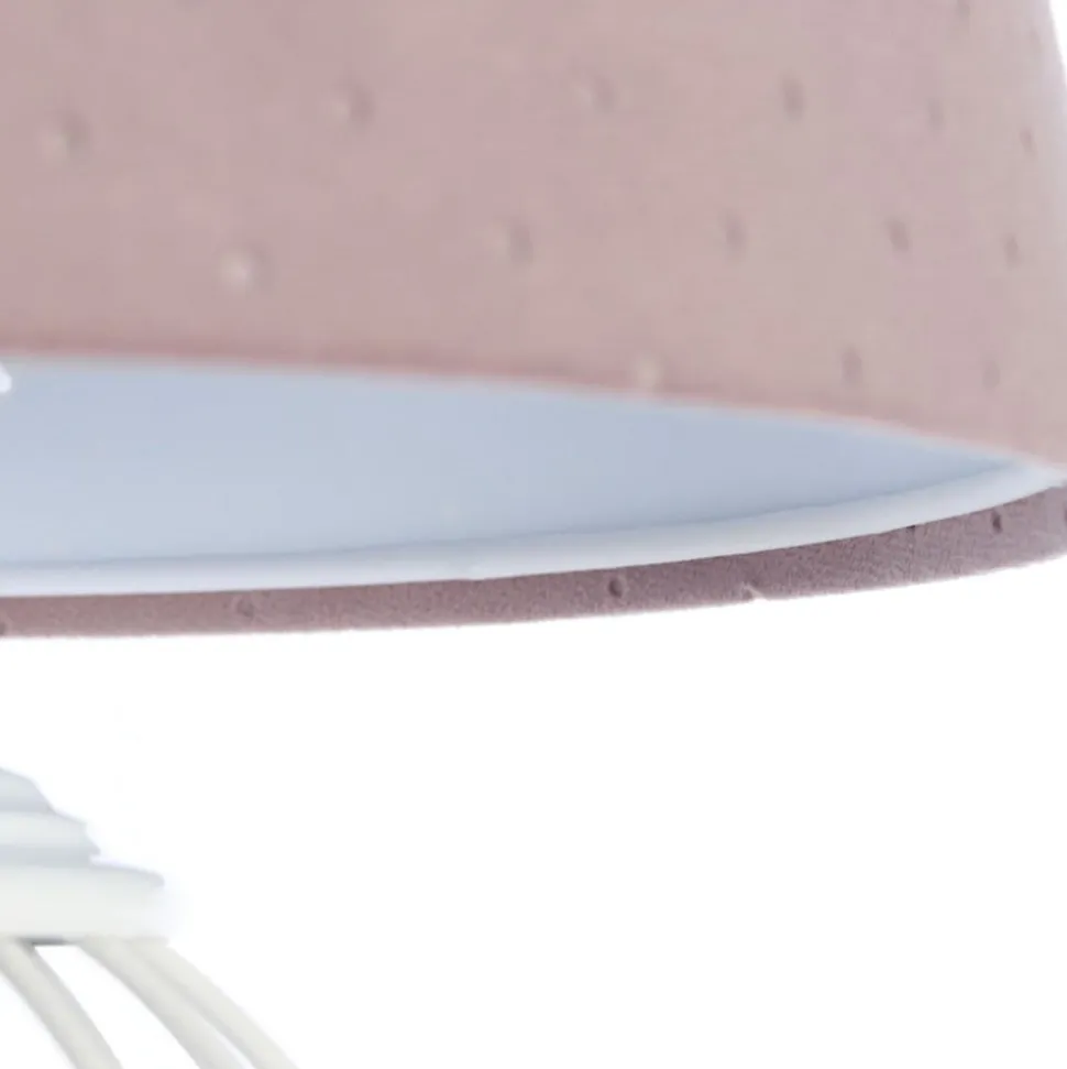 Tafellamp Rosabelle met voet in kooivorm, roze