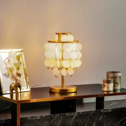 Tafellamp Ruben met parelmoeren schijven