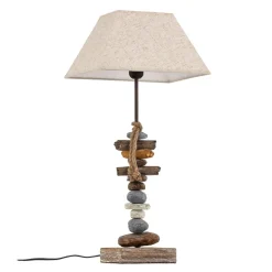 Tafellamp Seregon met steendecoratie, hoogte 63 cm