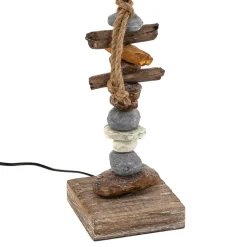 Tafellamp Seregon met steendecoratie, hoogte 63 cm