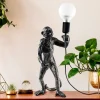 Tafellamp Singe, zwart, polyester, hoogte 46 cm, aapfiguur
