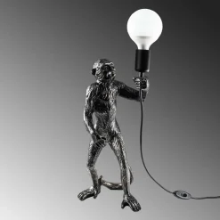 Tafellamp Singe, zwart, polyester, hoogte 46 cm, aapfiguur