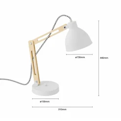 Tafellamp Skansen, verstelbaar, wit