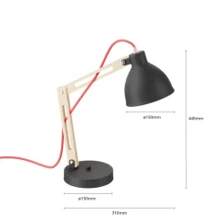 Tafellamp Skansen, verstelbaar, zwart