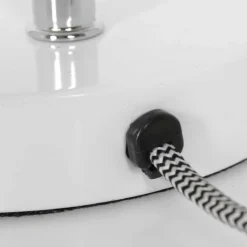 Tafellamp Spring, wit, metaal, flexibele arm, met schakelaar