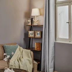 Tafellamp Stellina, stoffen kap, zeesterrenmotief