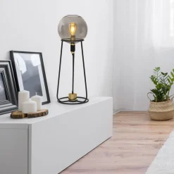 Tafellamp Stelo met glasbol-kap