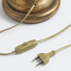 Tafellamp Teresa met kristallen en stoffen kap