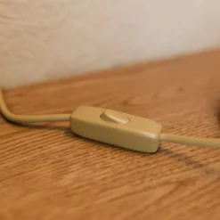 Tafellamp Teresa met kristallen en stoffen kap