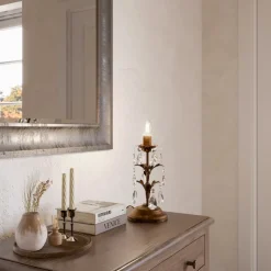 Tafellamp Teresa met kristallen, zonder kap