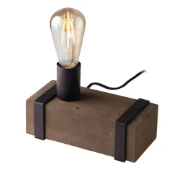 Tafellamp Texas van antiek hout, 1-lamp