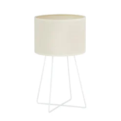 Tafellamp Trixi met draadframe wit/beige, stof, E14
