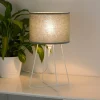 Tafellamp Trixi, metaal, stof, saliegroen, wit